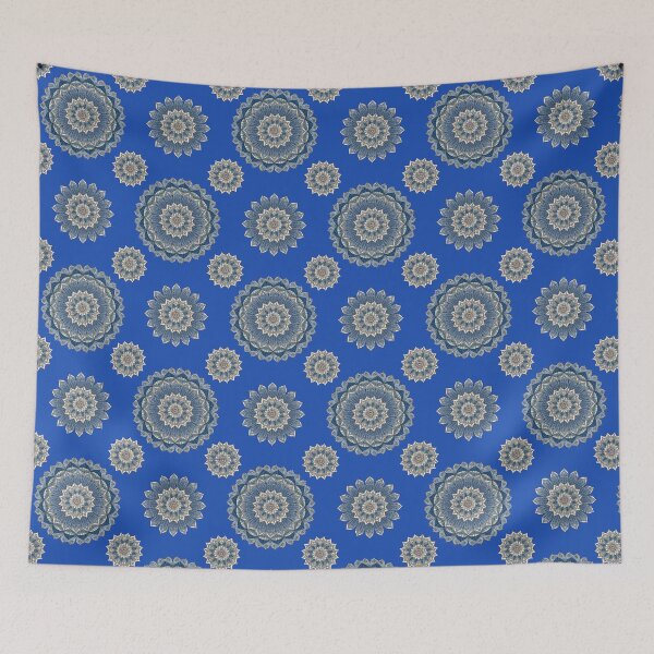 Item preview, Blue Mandala Floral Pattern – Vintage Ornamental Boho Flower Design designed and sold by Mousy17.