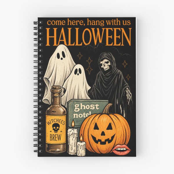 Item preview, Vintage Halloween Ghosts Pumpkin Grim Reaper Spooky Retro Design designed and sold by Final Chance Designs⭐️⭐️⭐️⭐️⭐️.