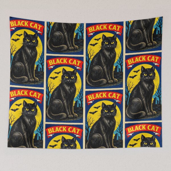 Item preview, Vintage Black Cat Matchbox Label designed and sold by Analog Aura .