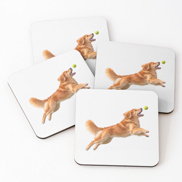 Item preview, Golden Retriever Jumping for Tennis Ball Dog designed and sold by BackgroundND.