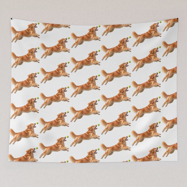 Item preview, Golden Retriever Jumping for Tennis Ball Dog designed and sold by BackgroundND.