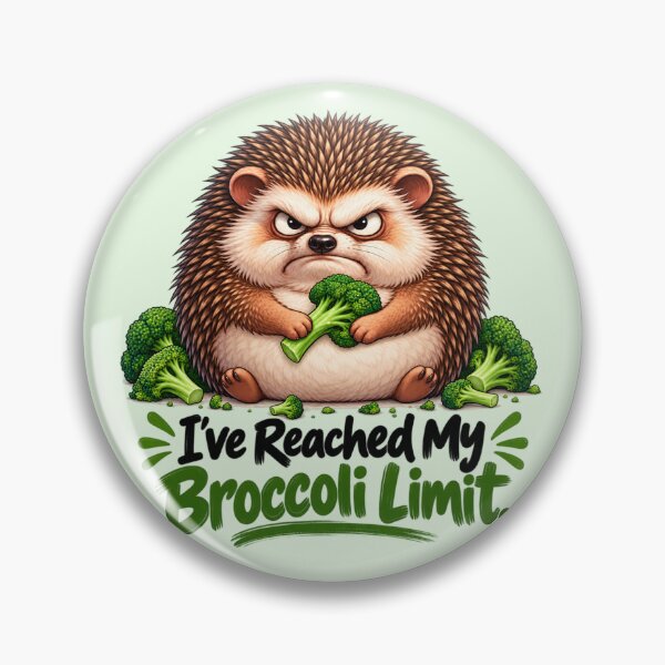 Item preview, I’ve Reached My Broccoli Limit – Funny Hedgehog Diet Humor designed and sold by flashARTstudio.