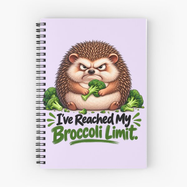 Item preview, I’ve Reached My Broccoli Limit – Funny Hedgehog Diet Humor designed and sold by flashARTstudio.