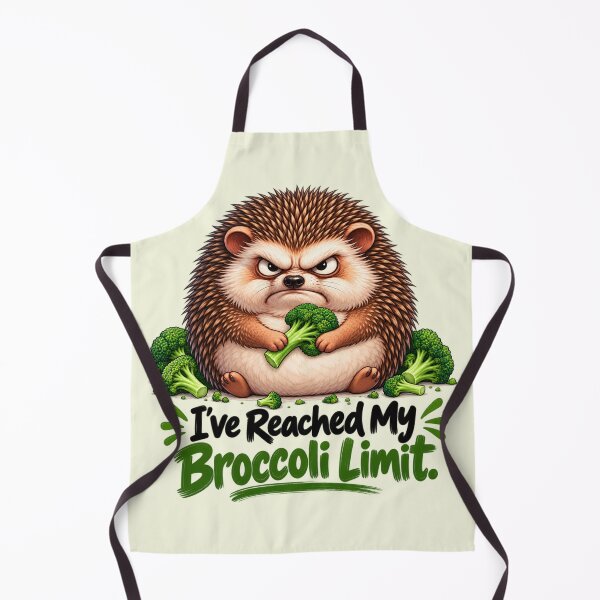 Item preview, I’ve Reached My Broccoli Limit – Funny Hedgehog Diet Humor designed and sold by flashARTstudio.