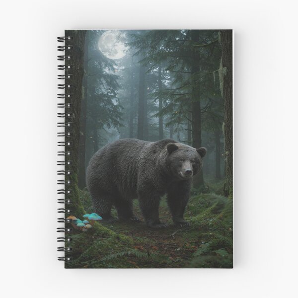 Item preview, Black Bear in a Mystical Enchanted Forest designed and sold by JanjjaSoulInk.