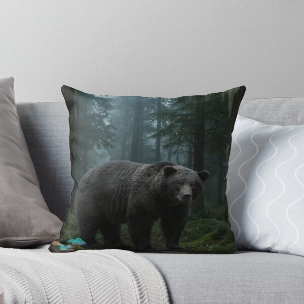 Item preview, Black Bear in a Mystical Enchanted Forest designed and sold by JanjjaSoulInk.