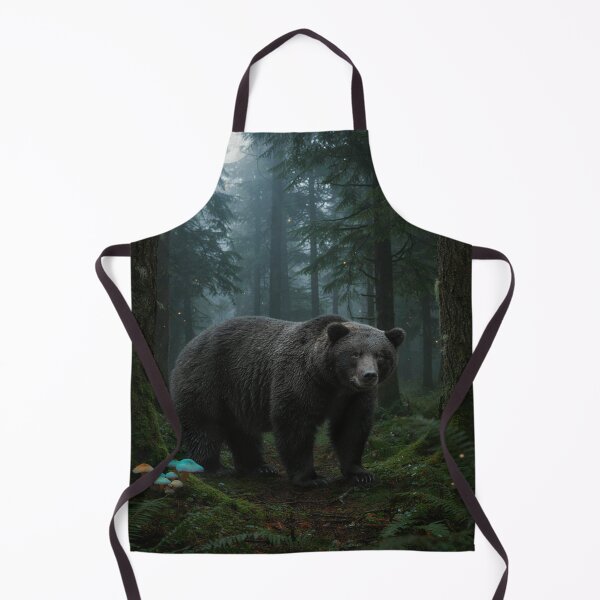 Item preview, Black Bear in a Mystical Enchanted Forest designed and sold by JanjjaSoulInk.
