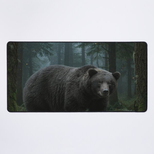 Item preview, Black Bear in a Mystical Enchanted Forest designed and sold by JanjjaSoulInk.