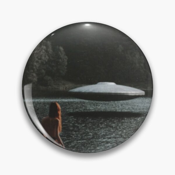 Item preview, Woman Watching UFO Over Lake designed and sold by Not Hugo.