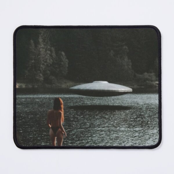 Item preview, Woman Watching UFO Over Lake designed and sold by Not Hugo.