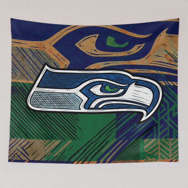 Item preview, Seattle Seahawks Double Vision Woodcut designed and sold by COSMIC SUDZ.