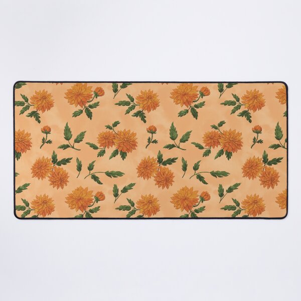 Item preview, Orange Dahlias on Pastel Orange designed and sold by Mel-Mas-Stoband.