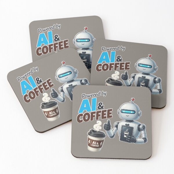 Item preview, Powered by AI & Coffee - Funny Robot Technology Design designed and sold by Starstacks.