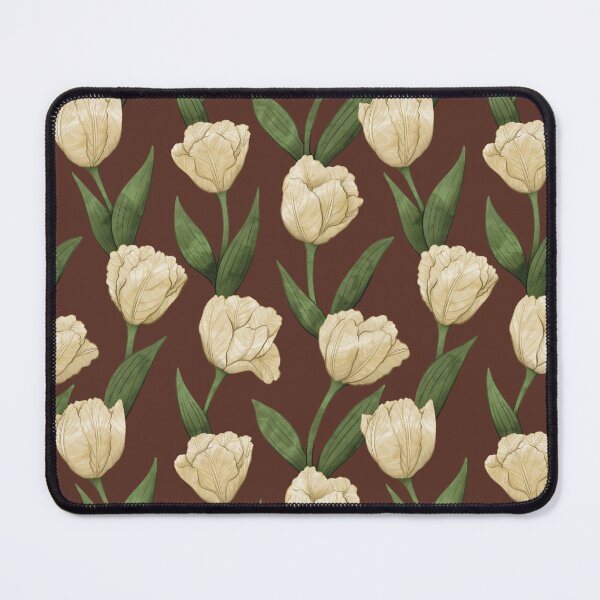 Item preview, White Tulips on Dark Brown designed and sold by Mel-Mas-Stoband.