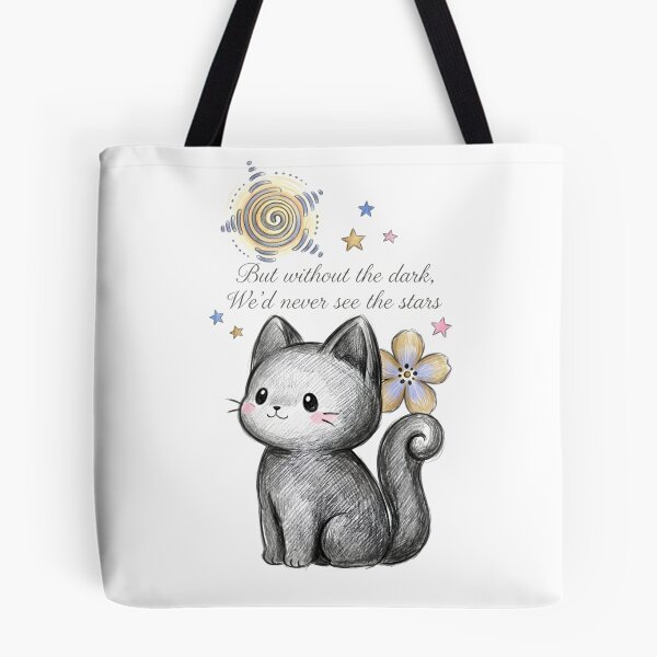 Item preview, But Without The Dark We'd Never See The Stars - Cute Pencil Sketch Cat Sticker designed and sold by TariyaShop .
