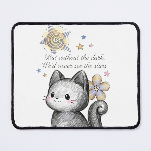 Item preview, But Without The Dark We'd Never See The Stars - Cute Pencil Sketch Cat Sticker designed and sold by TariyaShop .