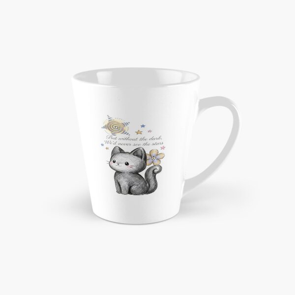 Item preview, But Without The Dark We'd Never See The Stars - Cute Pencil Sketch Cat Sticker designed and sold by TariyaShop .