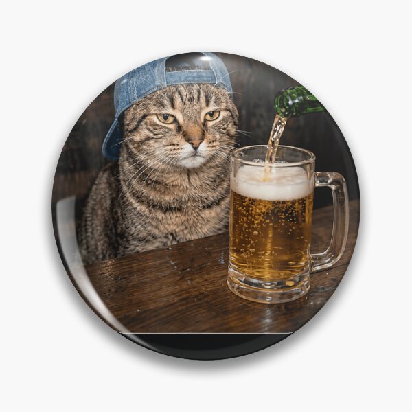 Item preview, Funny Cat Drinking Beer Hat Graphic Unimpressed Tabby designed and sold by RannaHile.