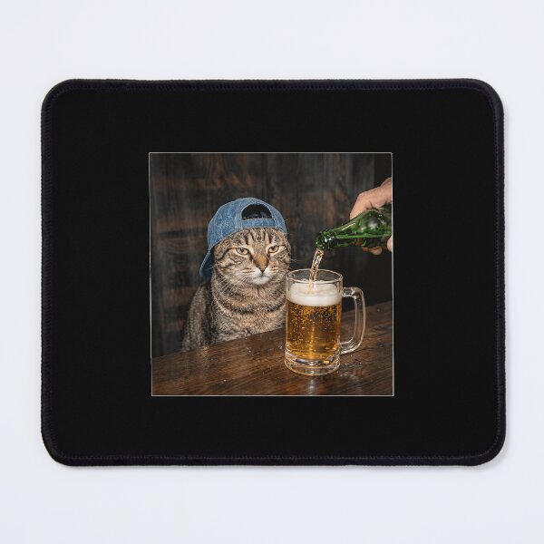 Item preview, Funny Cat Drinking Beer Hat Graphic Unimpressed Tabby designed and sold by RannaHile.