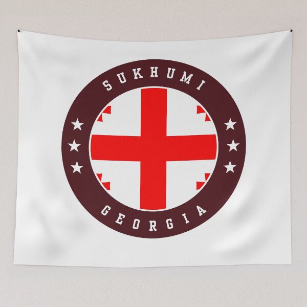 Item preview, Sukhumi Georgia Georgian Flag Souvenir Round Badge Crest designed and sold by jeshands.