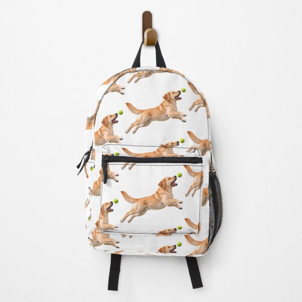 Item preview, Yellow Labrador Retriever Jumping for Tennis Ball Dog designed and sold by BackgroundND.