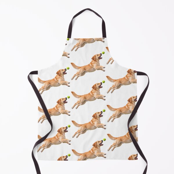 Item preview, Yellow Labrador Retriever Jumping for Tennis Ball Dog designed and sold by BackgroundND.