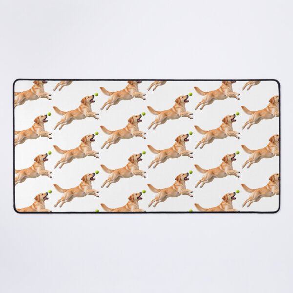 Item preview, Yellow Labrador Retriever Jumping for Tennis Ball Dog designed and sold by BackgroundND.