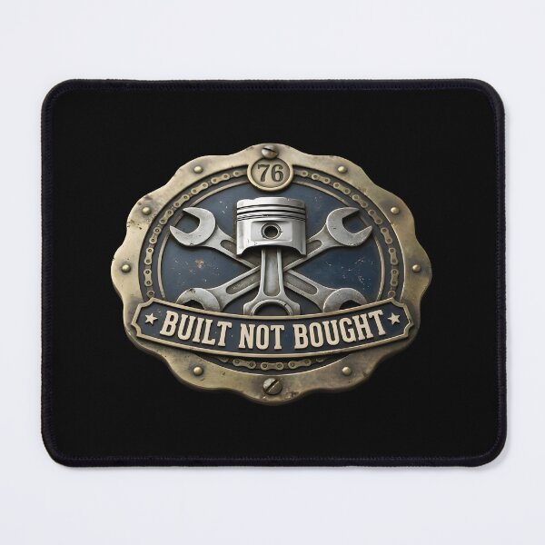 Item preview, Built Not Bought Vintage Garage Mechanic Badge designed and sold by eihabo.