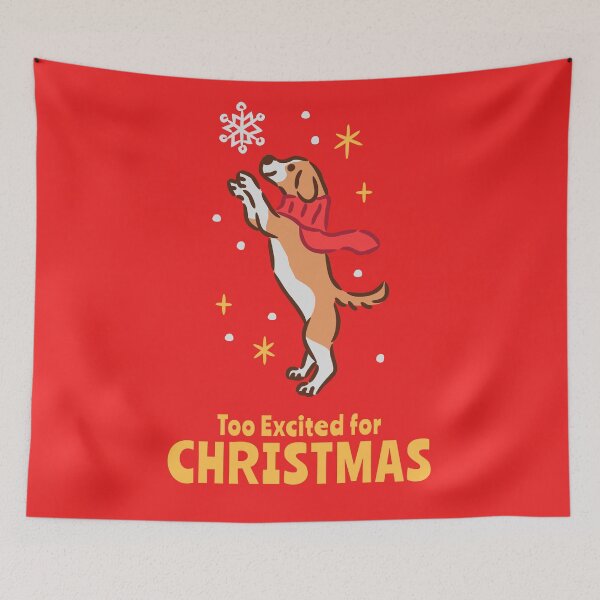 Item preview, Cute Little Dog jumping with Joy Christmas Clipart designed and sold by monkik.