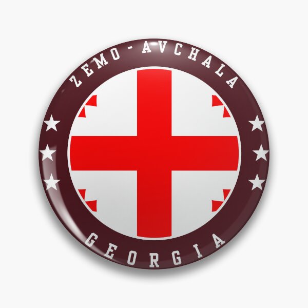 Artikelvorschau, Zemo Avchala Georgien Georgische Flagge Souvenir Rundes Abzeichen Wappen entworfen und verkauft von jeshands.