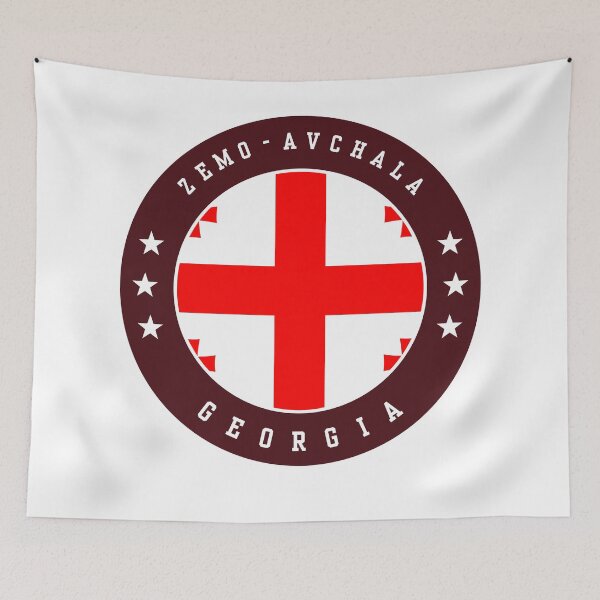 Item preview, Zemo Avchala Georgia Georgian Flag Souvenir Round Badge Crest designed and sold by jeshands.