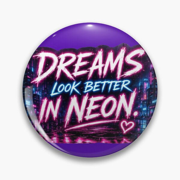 Item preview, Dreams Look Better In Neon Cyberpunk City Sticker designed and sold by Scro-Ciob-Shop.