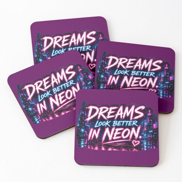 Item preview, Dreams Look Better In Neon Cyberpunk City Sticker designed and sold by Scro-Ciob-Shop.