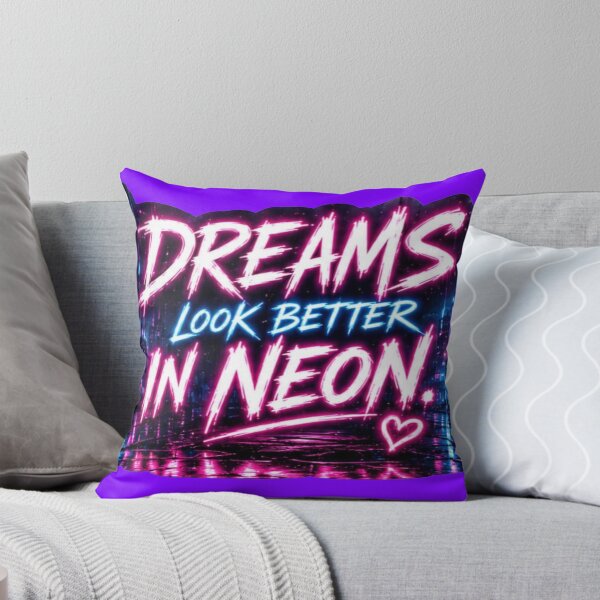Item preview, Dreams Look Better In Neon Cyberpunk City Sticker designed and sold by Scro-Ciob-Shop.
