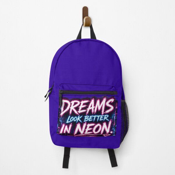 Item preview, Dreams Look Better In Neon Cyberpunk City Sticker designed and sold by Scro-Ciob-Shop.