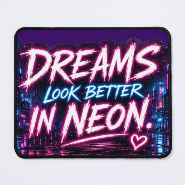 Item preview, Dreams Look Better In Neon Cyberpunk City Sticker designed and sold by Scro-Ciob-Shop.