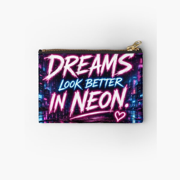 Item preview, Dreams Look Better In Neon Cyberpunk City Sticker designed and sold by Scro-Ciob-Shop.