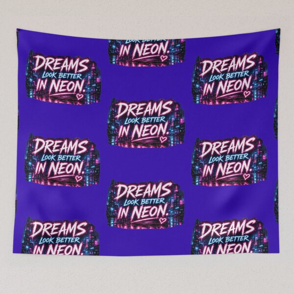 Item preview, Dreams Look Better In Neon Cyberpunk City Sticker designed and sold by Scro-Ciob-Shop.