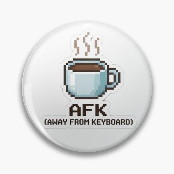 Item preview, AFK (Away From Keyboard) – Pixelated coffee cup with steam vector designed and sold by littleearty.