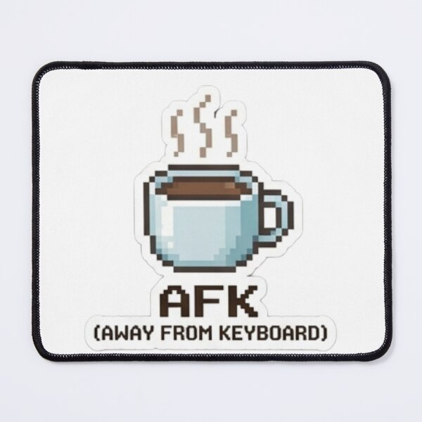 Item preview, AFK (Away From Keyboard) – Pixelated coffee cup with steam vector designed and sold by littleearty.