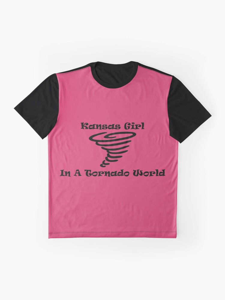 Alternate view of Kansas Girl In A Tornado World Graphic T-Shirt