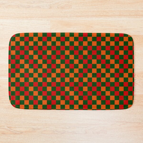 Item preview, Red Orange and Green Checkered  Design   designed and sold by PatternTitan.