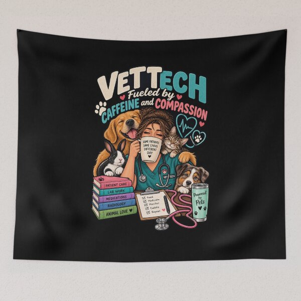 Artikelvorschau, Vet Tech Fueled By Caffeine And Compassion - Funny Veterinary Gift entworfen und verkauft von Ridaelb.