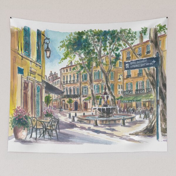 Item preview, Morning Light Along the Streets of Aix en Provence designed and sold by artshop77.