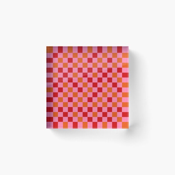 Item preview, Red Orange and Pink Checkered  Design   designed and sold by PatternTitan.