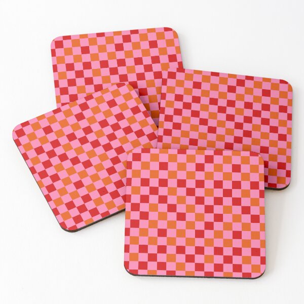 Item preview, Red Orange and Pink Checkered  Design   designed and sold by PatternTitan.