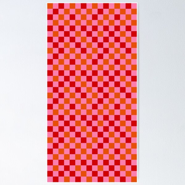Item preview, Red Orange and Pink Checkered  Design   designed and sold by PatternTitan.