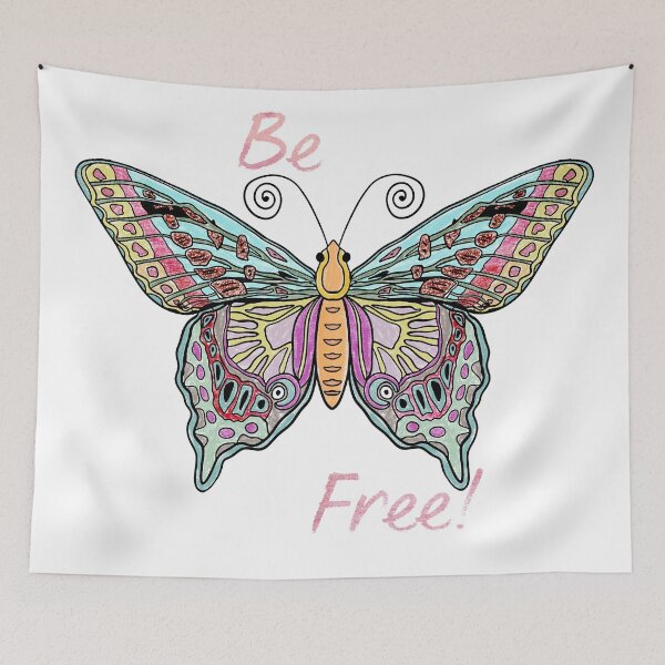 Item preview, Be Free Whimsical Butterfly Pastel Art designed and sold by altastudio.