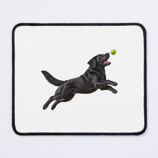 Item preview, Black Labrador Retriever Jumping for Tennis Ball Dog designed and sold by BackgroundND.