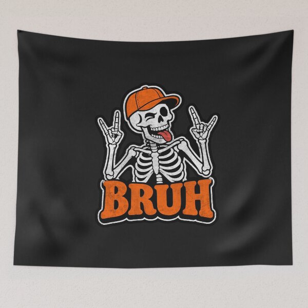 Item preview, Silly Skeleton Showing Tongue Rock Hand Bruh Funny Halloween Party designed and sold by alenaz.